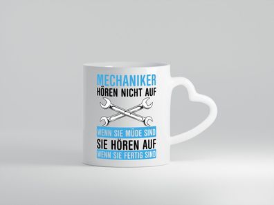 Mechaniker hören nicht auf | Werkstatt | Auto | Werkzeug - Herz Tasse Weiß