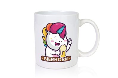 Bierhorn | Einhorn | Bierglas - Tasse Weiß