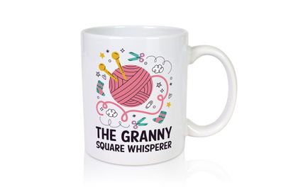 The Granny Square Whisperer | Socken | Schere, - Tasse Weiß