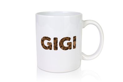 Gigi | Leopardenlook | Buchstaben - Tasse Weiß