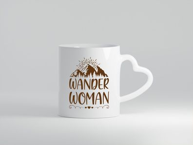 Wander Woman | Berge | Herzen - Herz Tasse Weiß