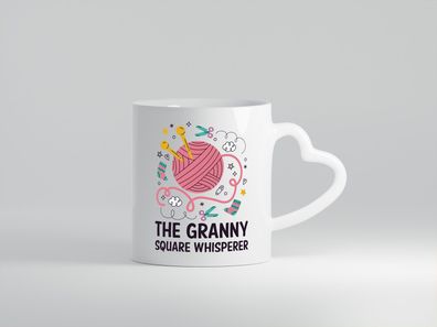 The Granny Square Whisperer | Socken | Schere, - Herz Tasse Weiß