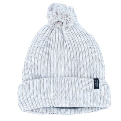 Jack Wolfskin New White Rock Cap Beanie Damen Winter Mütze Grau 1908851-6260