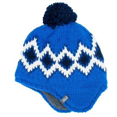 Jack Wolfskin Diamond Knit Cap Beanie Kinder Winter Mütze Blau 1905431-1201