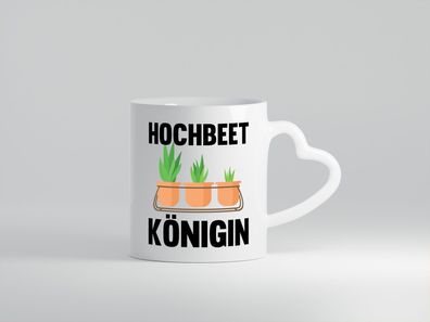 Hochbeetkönigin | Gartenarbeit | Gärtnern | Pflanze - Herz Tasse Weiß