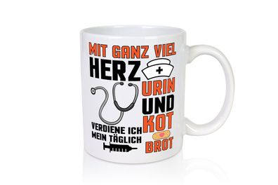 Verdiene mein Täglich Brot | Krankenschwester | Krankenhaus - Tasse Weiß