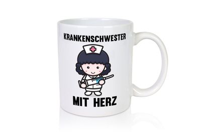 Krankenschwester mit Herz | Nurse | Krankenhaus - Tasse Weiß