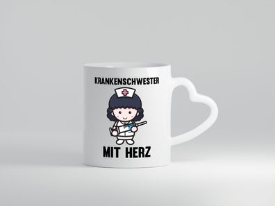 Krankenschwester mit Herz | Nurse | Krankenhaus - Herz Tasse Weiß