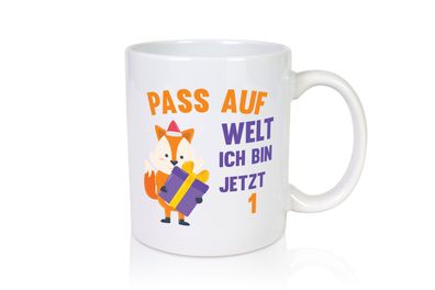Pass auf Welt ich bin jetzt 1 | Baby | Baby Geburtstag - Tasse Weiß