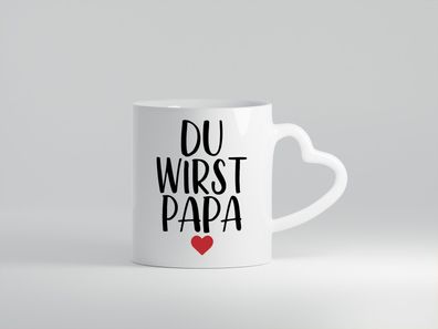 Du wirst Papa | Frischer Papa | Schwangerschaft - Herz Tasse Weiß