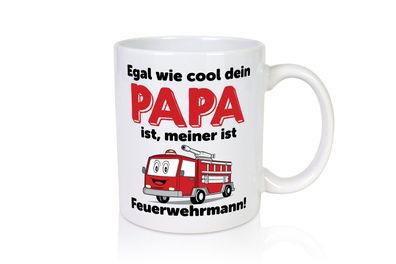 Cooler Papa | Feuerwehrmann | Bester Papa der Welt - Tasse Weiß