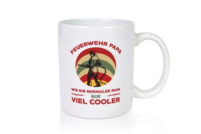 Feuerwehrpapa | Cooler Papa | Cooler als alle andere - Tasse Weiß