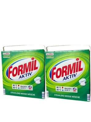 Formil Aktiv Waschpulver – 2 Packungen (160 WL) – Für Weiß- und Buntwäsche