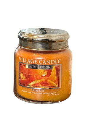 Village Candle Duftkerze Citrus Twist – 398g, Limited Edition Zitrus Kerze