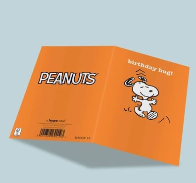 Peanuts Geburtstagskarte Snoopy Birthday Hug - mit Kuvert 12 x 17 cm