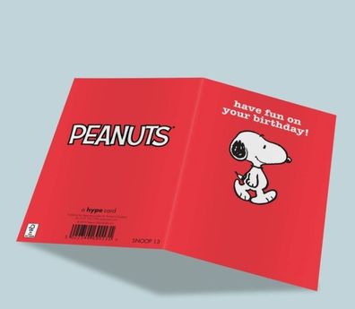 Peanuts Geburtstagskarte Snoopy Have fun on your Birthday - mit Kuvert 12 x 17 cm