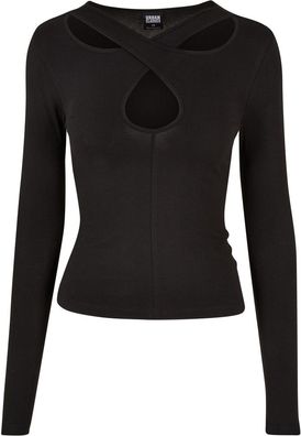 Urban Classics Damen Ladies Crossed Cut Out Longsleeve