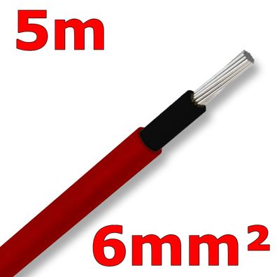 5m H1Z2Z2-K Solarkabel 6mm² Rot