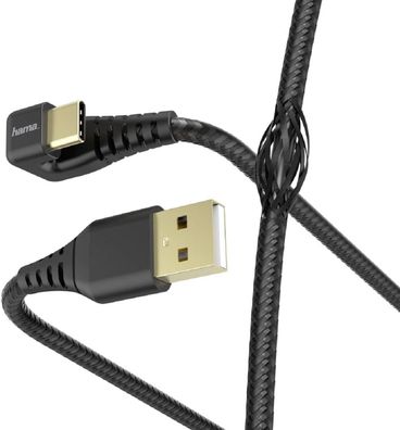 Hama Ladekabel Datenkabel USB zu USB Type-C abgewinkelt 1,5 m schwarz