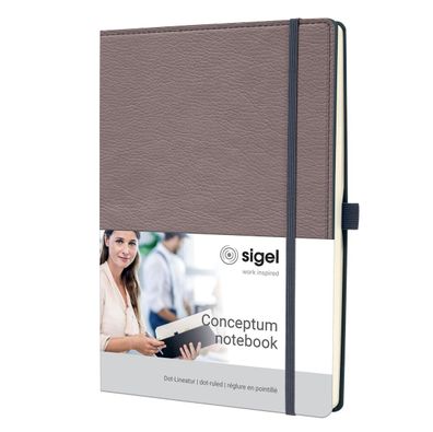 SIGEL CO690 Notizbuch Conceptum ca. A4 194 S. Dot-Lineatur 80g/m², Casual taupe