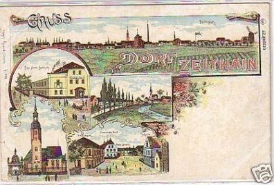 00361 Ak Lithographie Gruß vom Dorf Zeithain um 1910