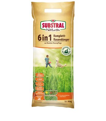 SUBSTRAL® Naturen® 6in1 Komplett Rasendünger, 10 kg für 135 m²