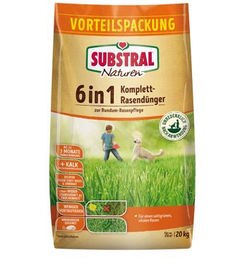 SUBSTRAL® Naturen® 6in1 Komplett Rasendünger, 20 kg für 270 m²