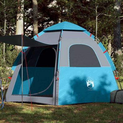 vidaXL Campingzelt 4 Personen Blau Quick Release