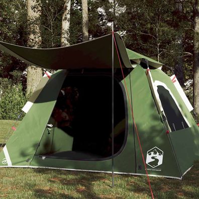 vidaXL Kuppel-Campingzelt 4 Personen Grün Quick Release