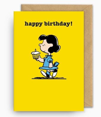 Peanuts Geburtstagskarte Lucy Happy Birthday - mit Kuvert 12 x 17 cm