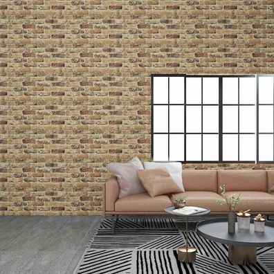 vidaXL 3D-Wandpaneele 10 Stk. Sandfarben Backstein-Optik EPS