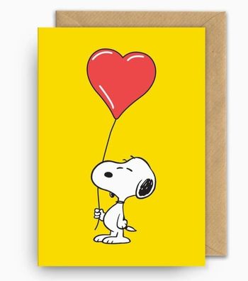 Peanuts Valentinskarte Snoopy Love heart - mit Kuvert 12 x 17 cm