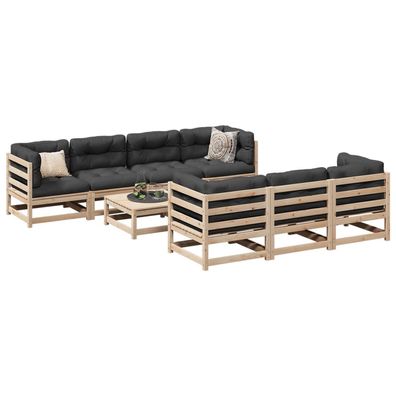 vidaXL 8-tlg. Garten-Sofagarnitur Massivholz Kiefer