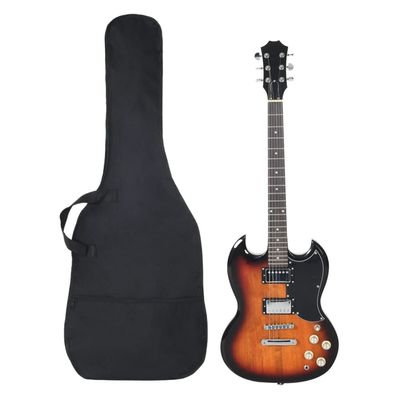 vidaXL E-Gitarre für Anfänger mit Tasche Braun und Schwarz 4/4 39"