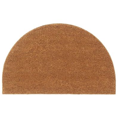 vidaXL Fußmatte Natur Halbrund 50x80 cm Kokosfaser Getuftet