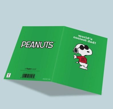 Peanuts Vatertagskarte Snoopy World coolest Dad - mit Kuvert 12 x 17 cm