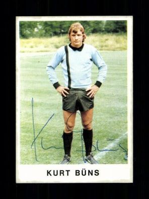 Kurt Büns Fortuna Düsseldorf Bergmann Sammelbild 1975-76 Orig Sign+ A 239255