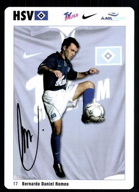 Bernardo Romeo Autogrammkarte Hamburger SV 2001-02 Original Signiert+A 96130