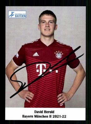 David Herold Autogrammkarte Bayern München Amateure 2021-22 Original Signiert