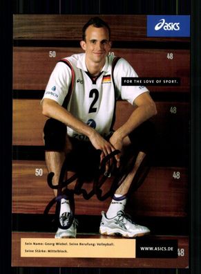 Georg Wiebel Autogrammkarte Volleyball Nationalmannschaft Orig Si+ A 239055