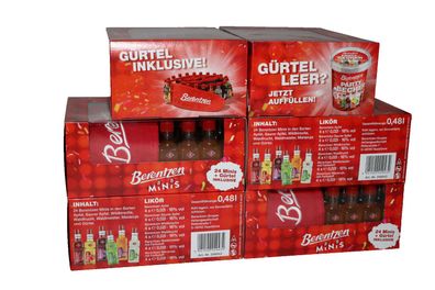 6 Packungen Original Berentzen Mini Gürtel 24 x 0,02 l PET-Flaschen Minis 20ml