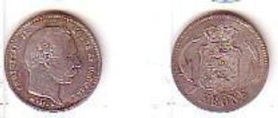 1 Krone Silber Münze Dänemark 1875 Delphin