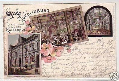 14639 Ak Lithographie Gruss aus Quedlinburg 1897