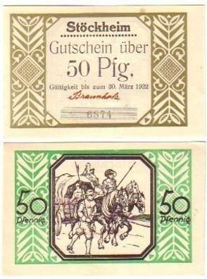 2 Banknoten Notgeld Gemeinde Stöckheim 1922