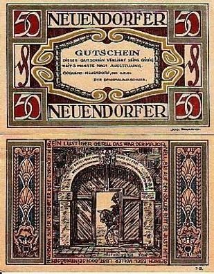 2 Banknoten Notgeld Stadt Coblenz Neuendorf 1921