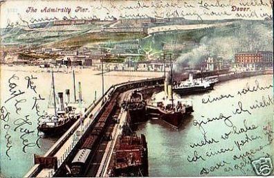 26994 Ak Dover the Admiralty Pier mit Schiffen 1907