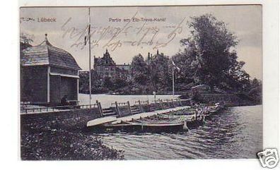 27939 Ak Lübeck Partie am Elb Trave Kanal 1927