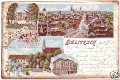 28589 Ak Lithographie Gruß aus Delitzsch 1903