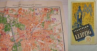 Plan der Messestadt Leipzig um 1960