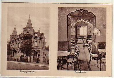 schöne Ak Waldcafe Leipzig-Connewitz Hauptgebäude und Gastzimmer um 1930